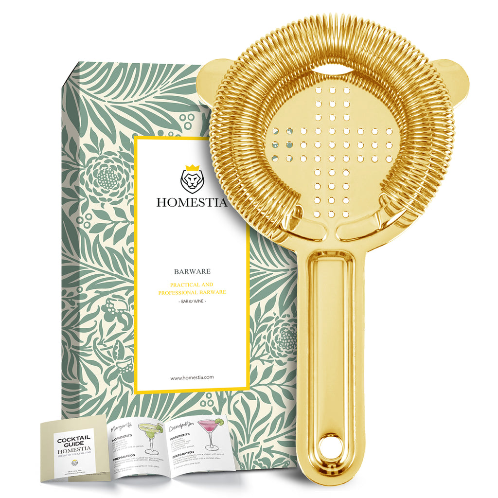 QIHE-HOMESTIA Cocktail Strainer, Hawthorne Cocktail Strainer, Stainless