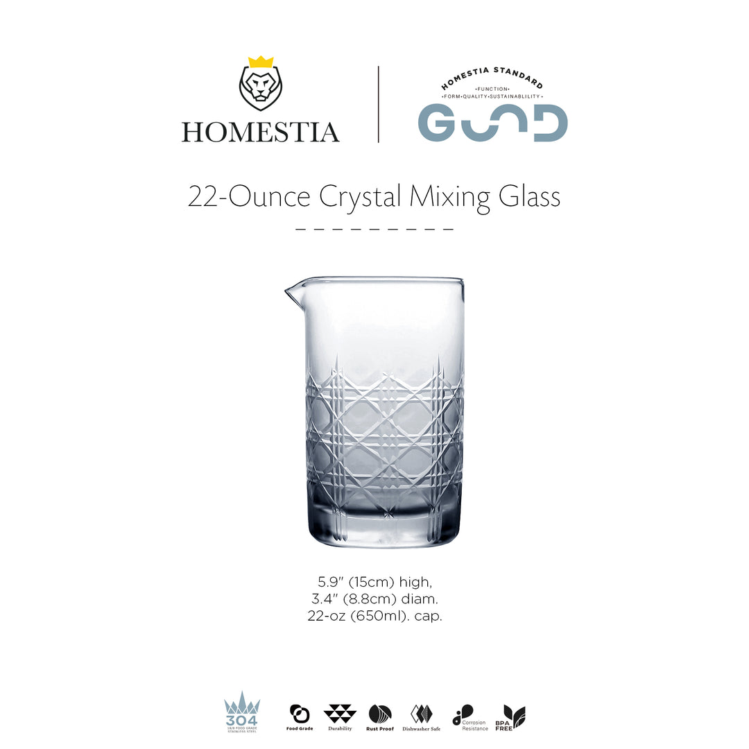22 oz Crystal Mixing Glass Tumbler