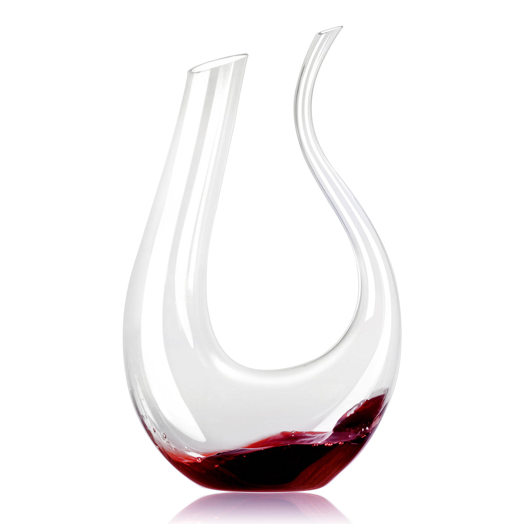1500ml Clear Wine Decanter Lead-Free Crystal Glass Red Wine Carafe U-shaped  Design Glass Whiskey Decanter Set Bar Accessory